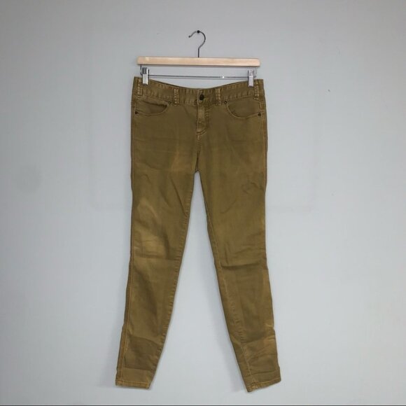 Free People  Jeans Women's Size 27‎ Gold Yellow Denim Low Rise Contour Skinny - Picture 2 of 7